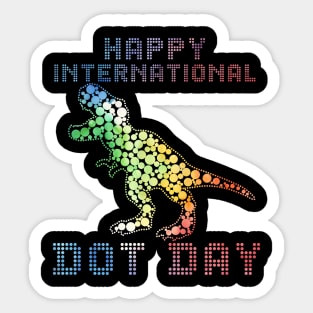 Funny Polka Dot T Rex Dinosaur September 15th Dot Day Sticker